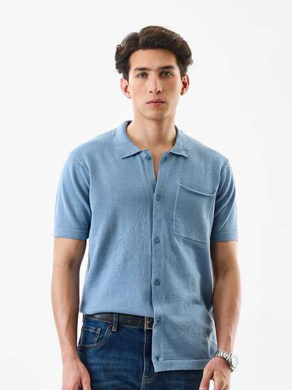 Snitch Slim Fit Knit
                        Pure Cotton Casual Shirt