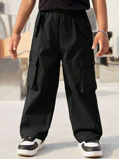 SHINE N SHOW Kids Boys
                    Smart Relaxed Fit Mid-Rise Cotton Cargos