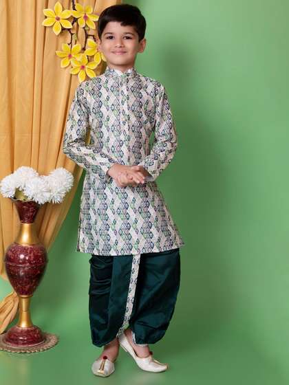 AHLAN APPARELS Boys
                    Ethnic Motifs Printed Kurta with Dhoti Pant