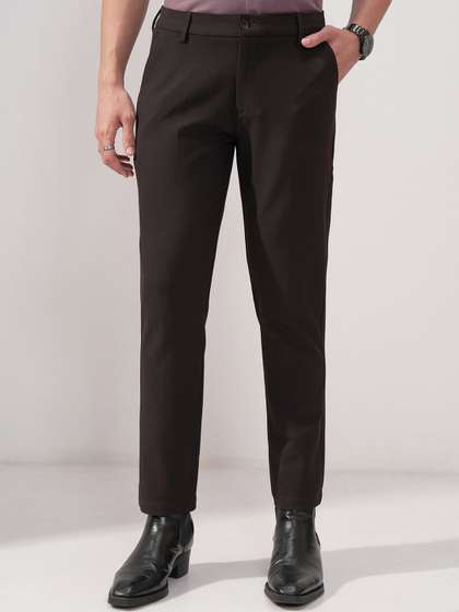 HIGHLANDER Men Slim
                        Fit Formal Trousers