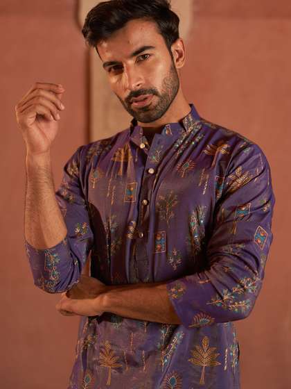 Jompers Men Floral
                        Printed Floral Kurta