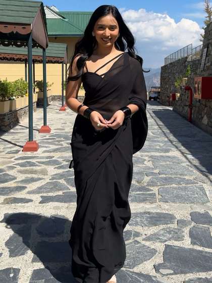 Panzora Solid Ready
                        to Wear Saree