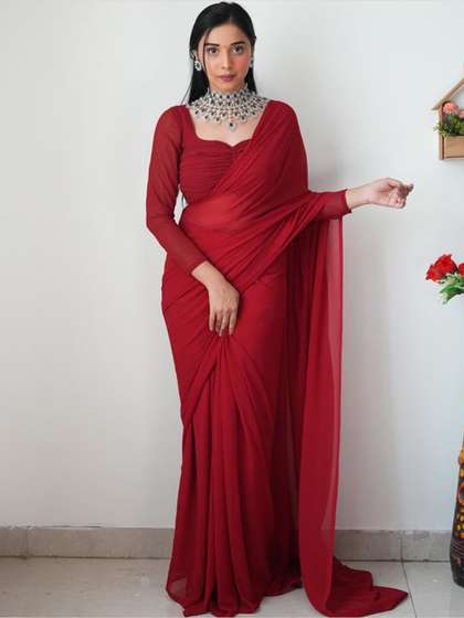 Panzora Poly
                          Georgette Ready to Wear Saree