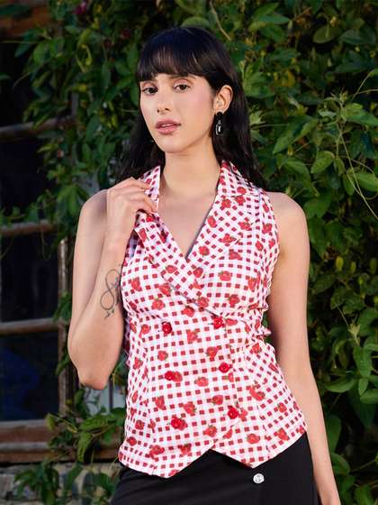TANDUL Woven Checked
                        Waistcoat