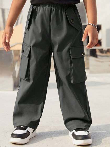 SHINE N SHOW Boys Smart
                    Relaxed Fit Easy Wash Cotton Cargos