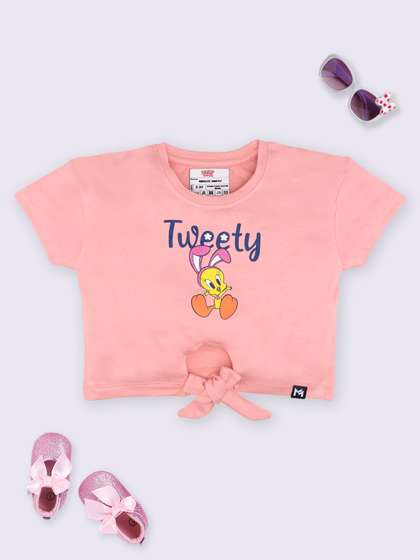 YK X Minute Mirth Girls
                    Tweety Printed Crop Top