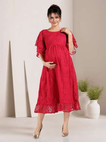 MomsBae A-Line
                          Flutter Sleeve Feeding Dress