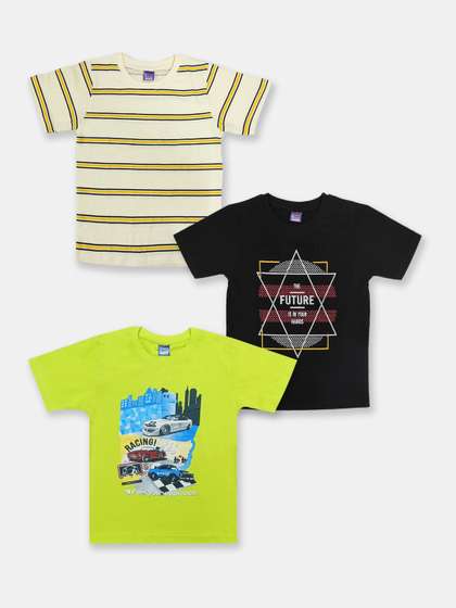 Here&Now X Game
                      Begins Boys Assorted Pack Of 3 Typography Printed
                      T-shirts
