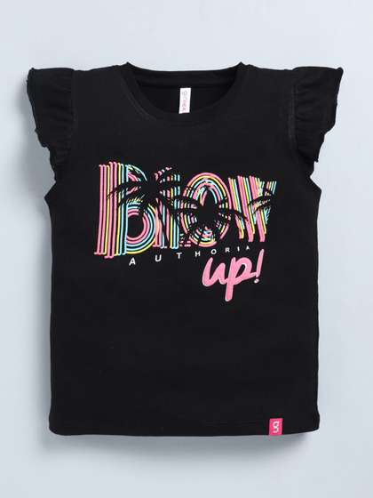 giniekids Girls
                    Typography Printed Regular Top