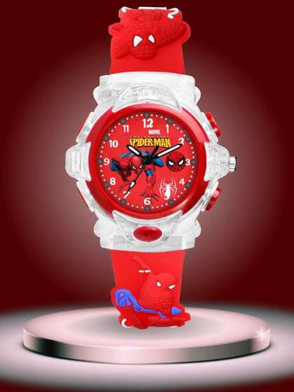 ON TIME OCTUS Kids
                    Printed Dial Analogue Watch KD-132 RED SPIDERMAN
