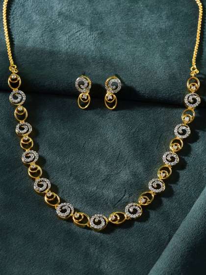 Anouk Gold Plated
                          American Diamond Studded Jewellery Set