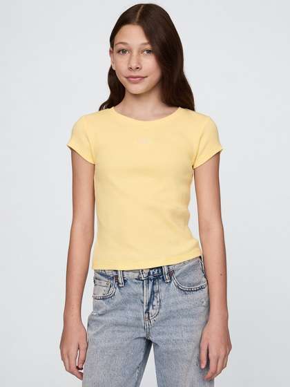 GAP Kids Girls Ribbed
                    Pure Cotton T-Shirt
