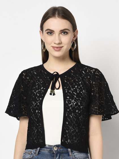 The Roadster
                        Lifestyle Co Floral Self Design V-Neck Front
                        Open Shrug