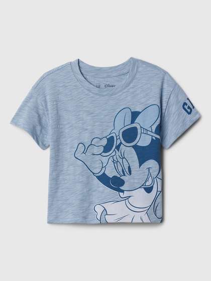 GAP Girls Relaxed Fit
                      Minnie Mouse Printed Drop-Shoulder Sleeves Pure
                      Cotton T-shirt