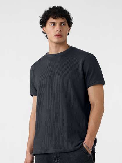 The Souled Store
                          Charcoal Men Round Neck Solid Regular Fit
                          T-Shirts