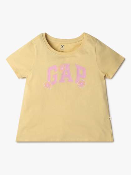 GAP Girls Floral &
                      Brand Logo Print Pure Cotton T-shirt