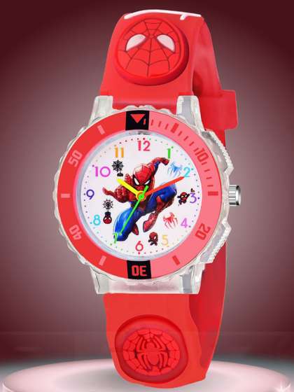 ON TIME OCTUS Kids
                    Printed Dial & Straps Analogue Watch KD-113 RED
                    SPIDER
