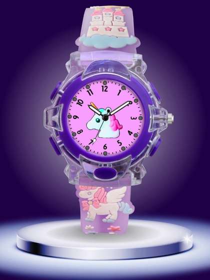 ON TIME OCTUS Girls
                    Printed Dial & Bracelet Style Analogue Watch
                    KD-137 PURPLE UNICORN