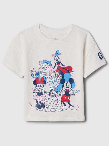 GAP Girls Disney
                      Printed Drop-Shoulder Sleeves Pure Cotton Crop
                      Relaxed Fit T-shirt