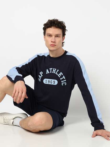 GAP Printed
                          Contrast Sleeve Sweatshirt