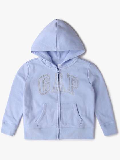 GAP Kids Girls Brand
                    Logo Printed Hooded Sweatshirt