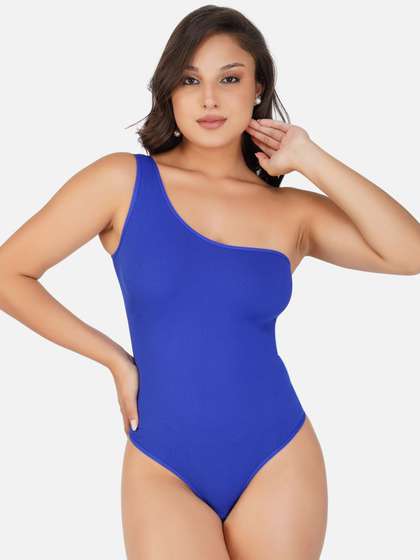 SHOP THE EDIT Women
                        One Shoulder Neck Sleeveless Bodysuit