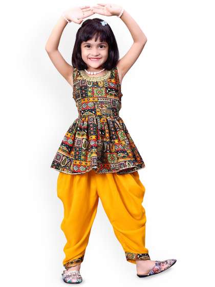 satyamfab Girls Ethnic
                    Motifs Printed Kurti with Dhoti Pant