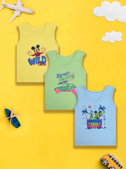 Mega style Infants Pack
                    Of 3 Printed Cotton Vest