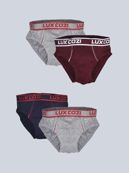 Lux Cozi Boys Pack Of 4
                    Pure Cotton Mid-Rise Basic Briefs
                    COZI_BOYS_PLAIN_BRIEF_OE_AST_4PC