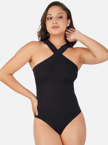 SHOP THE EDIT Women
                        Halter Neck Sleeveless Bodysuit