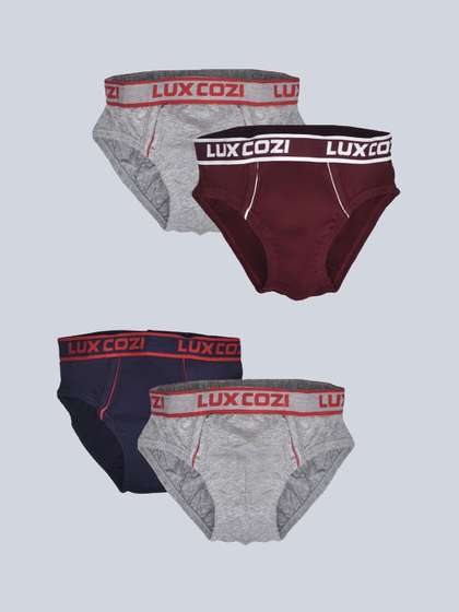 Lux Cozi Boys Pack Of 4
                    Pure Cotton Mid-Rise Basic Briefs
                    COZI_BOYS_PLAIN_BRIEF_OE_AST_4PC