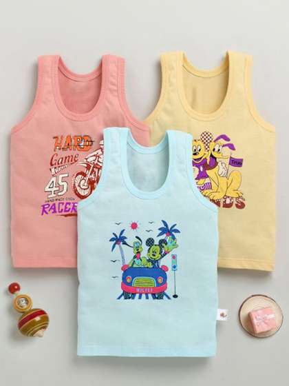 Mega style Infants Pack
                    Of 3 Printed Cotton Vest