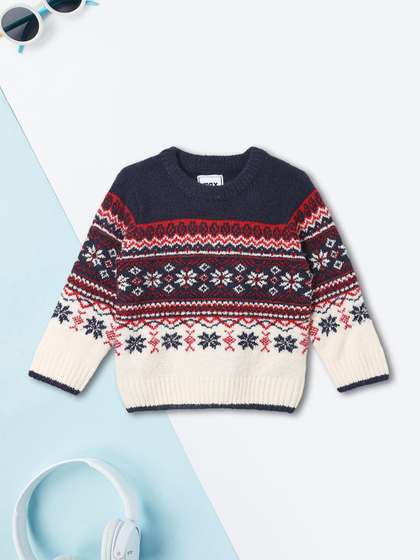 max Boys Fair Isle
                    Printed Pullover
