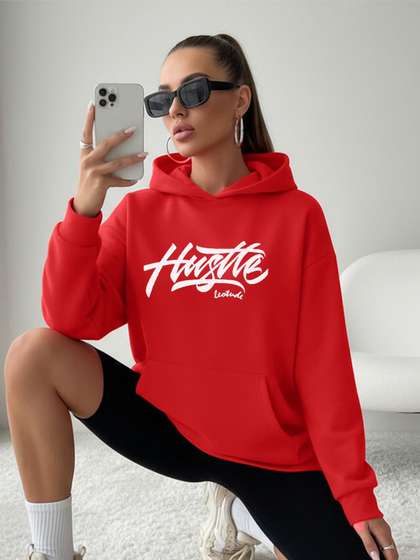 Leotude Women
                        Printed Hooded Sweatshirt