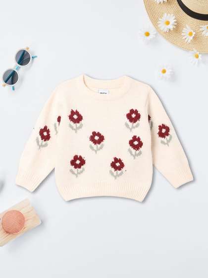 max Girls Floral Printed
                    Pullover with Embroidered Detail