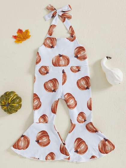 LULU & SKY Girls
                    Halter Neck Printed Basic Jumpsuit