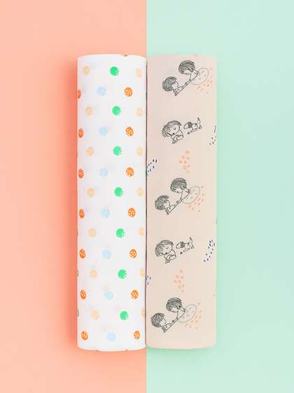 Portico Pack of 2
                    Infants Little Peaches Pure Cotton Muslin Swaddle
