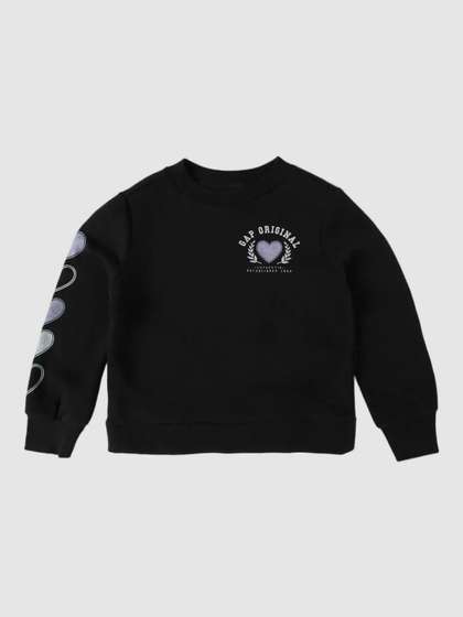 GAP Girls Heart Printed
                    Crew Neck Sweatshirts