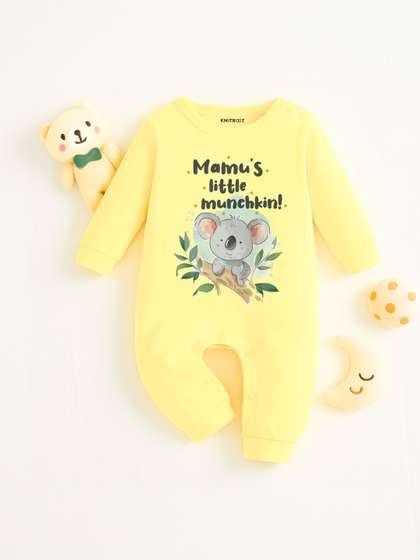 KNITROOT Printed Cotton
                    Mamu's Theme yellow Romper
