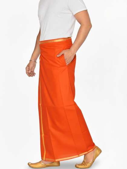 TUNI MANI Mens
                          Cotton Welcro Pocket Dhoti