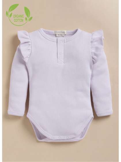 COT & CANDY Infant
                      Solid Organic Cotton Long Sleeve Bodysuit