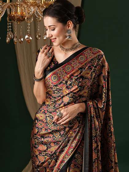Anouk Ethnic
                          Motifs Pure Crepe Saree