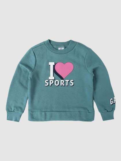 GAP Girls Typography
                    Printed Crew Neck Sweatshirt
