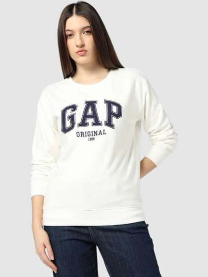 GAP Embroidered
                        Cotton Round Neck Pullover Sweatshirt