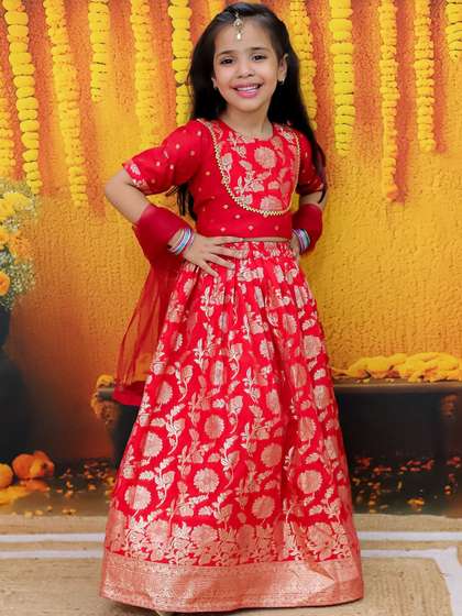 BownBee Girls Ready to
                      Wear Lehenga & Blouse With Dupatta