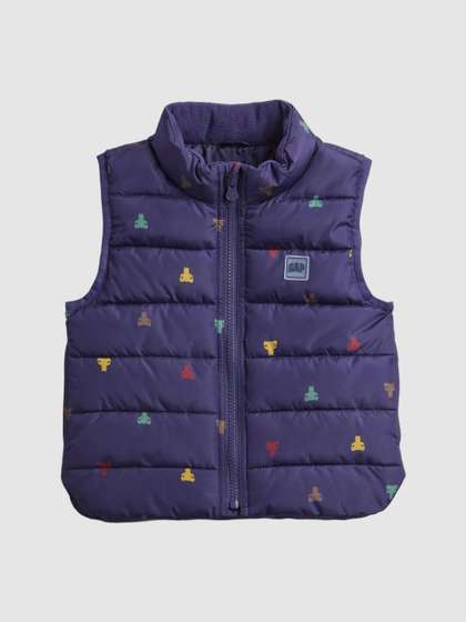 GAP Boys Conversational
                    Printed High-Neck Puffer Jacket