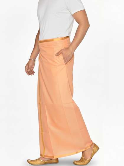 TUNI MANI Mens
                        Cotton Zari Border Dhoti