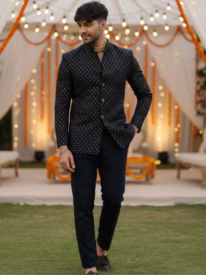 KISAH Woven Design
                        Jodhpuri Bandhgala Trouser Set