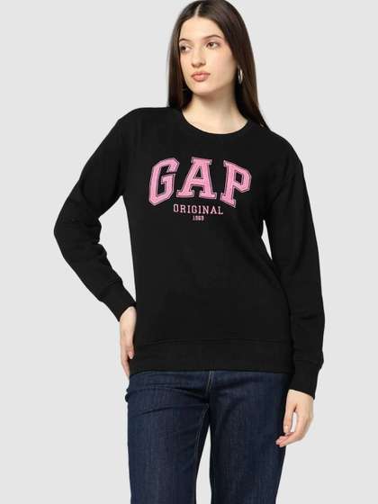 GAP Logo Embroidered
                        Cotton Crew Neck Pullover Sweatshirt