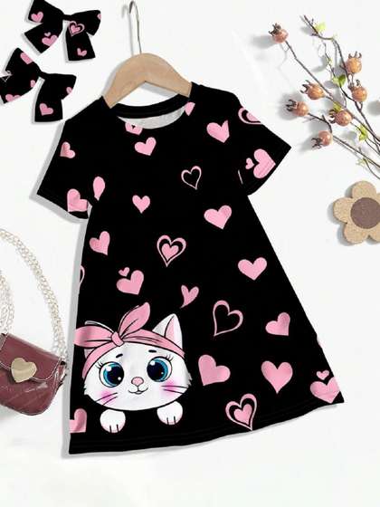 YK Floral Print A-Line
                      Dress
